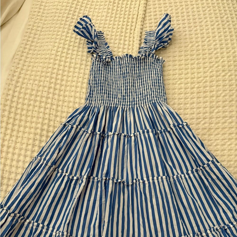 Hill House Home Tiny Ellie Blue and White Striped Nap Dress